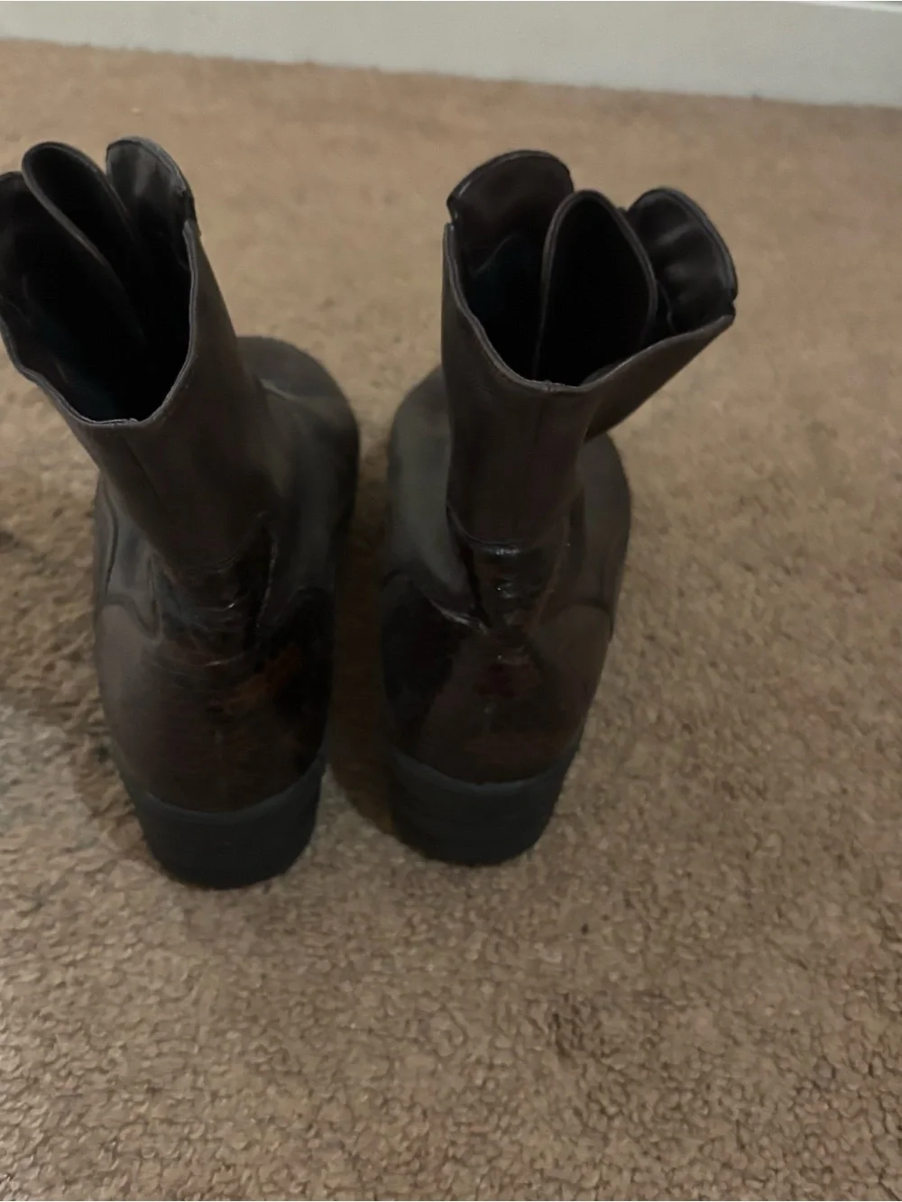Salamander leather Women’s Brown Zip-Front Ankle Boots